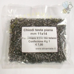 Apri scheda prodotto: Chiodi testa piana mm 11x14 per armare il filo dei telaini 1 Kg