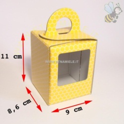 Apri scheda prodotto: Scatola regalo per 1 vaso da gr. 500 di miele - nido d`ape giallo